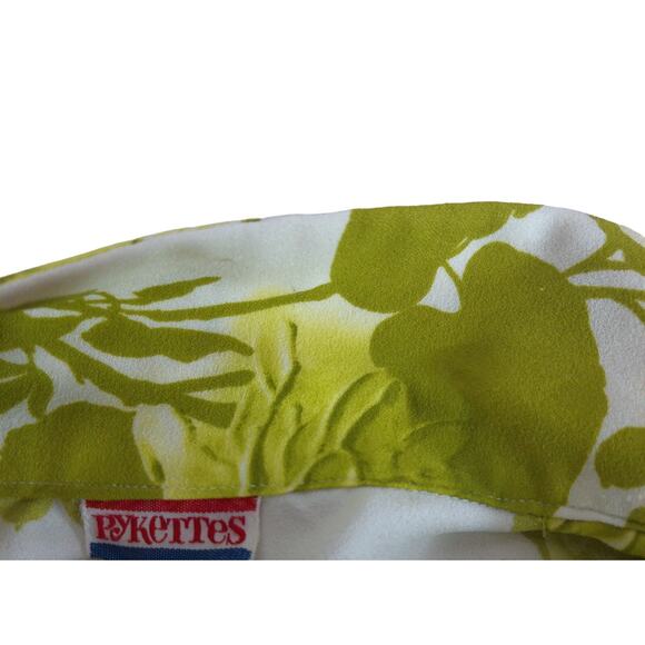 Vintage Pykettes Womens All Over Print Floral Dagger Collar Blouse READ - Picture 3 of 11